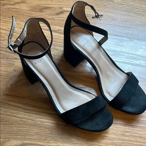 A New Day Black Ankle Strap Heels